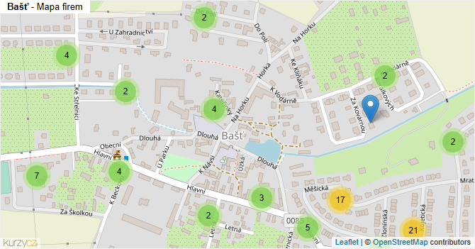 Bašť - mapa firem