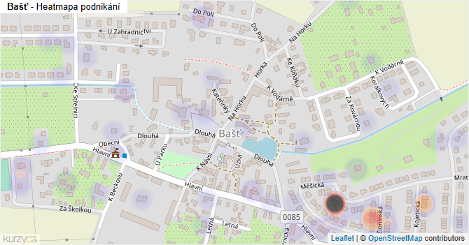 Bašť - mapa podnikání