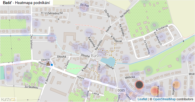 Bašť - mapa podnikání