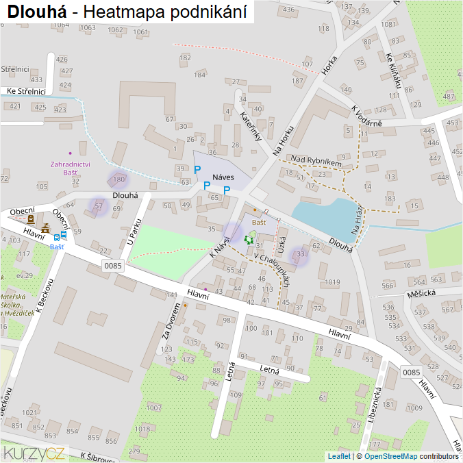Mapa Dlouhá - Firmy v ulici.
