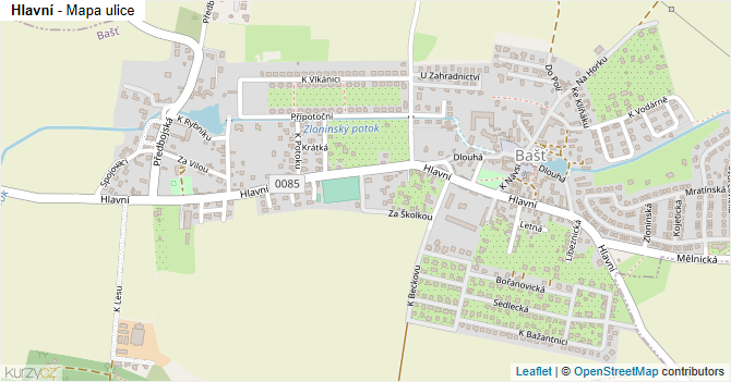 Hlavní - mapa ulice