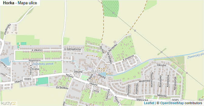Horka - mapa ulice
