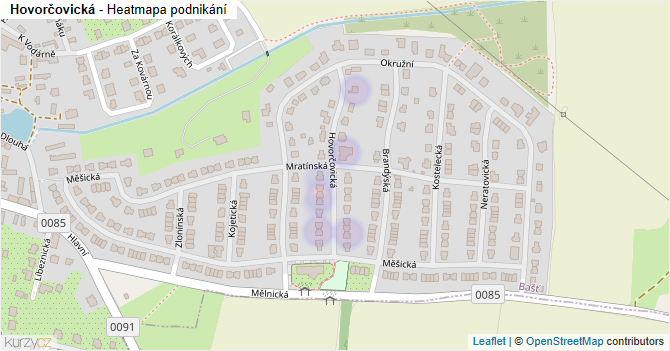 Hovorčovická - mapa podnikání