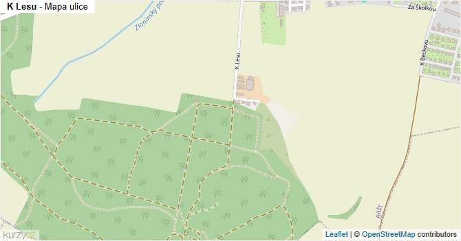 K Lesu - mapa ulice