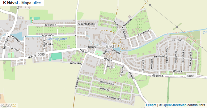 K Návsi - mapa ulice