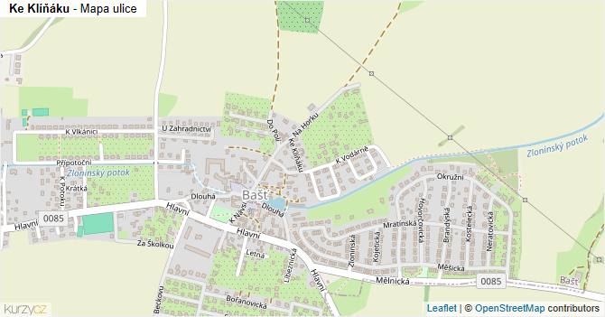 Ke Klíňáku - mapa ulice