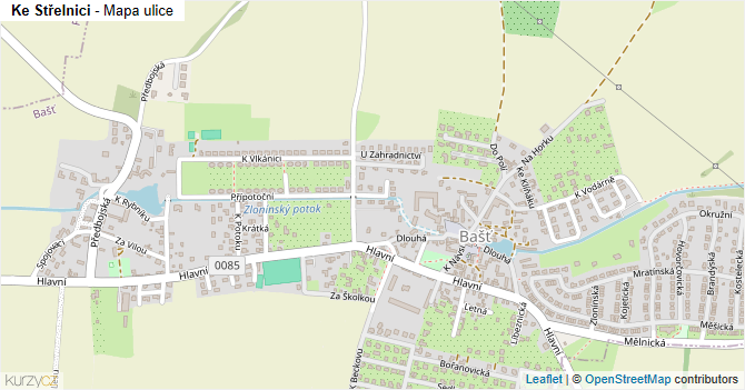Ke Střelnici - mapa ulice