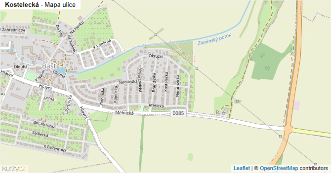 Kostelecká - mapa ulice