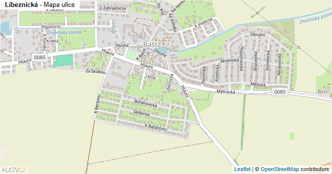 Líbeznická - mapa ulice