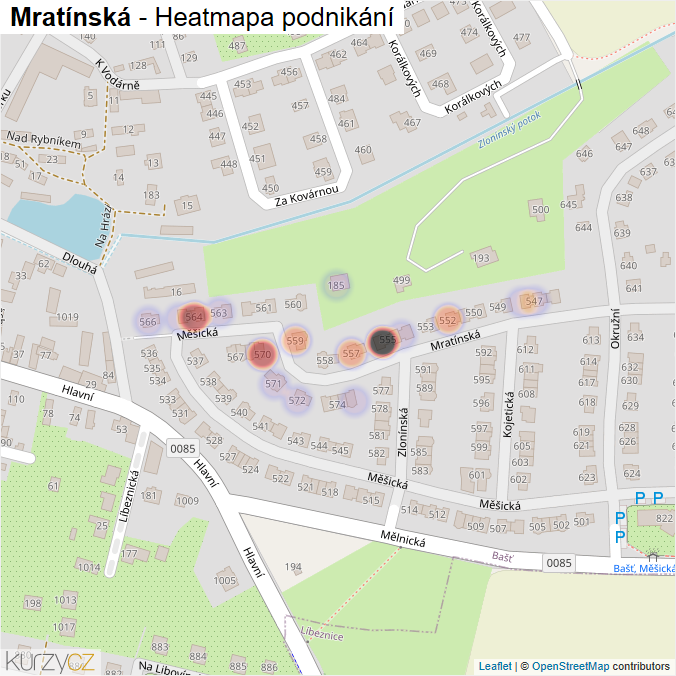 Mapa Mratínská - Firmy v ulici.