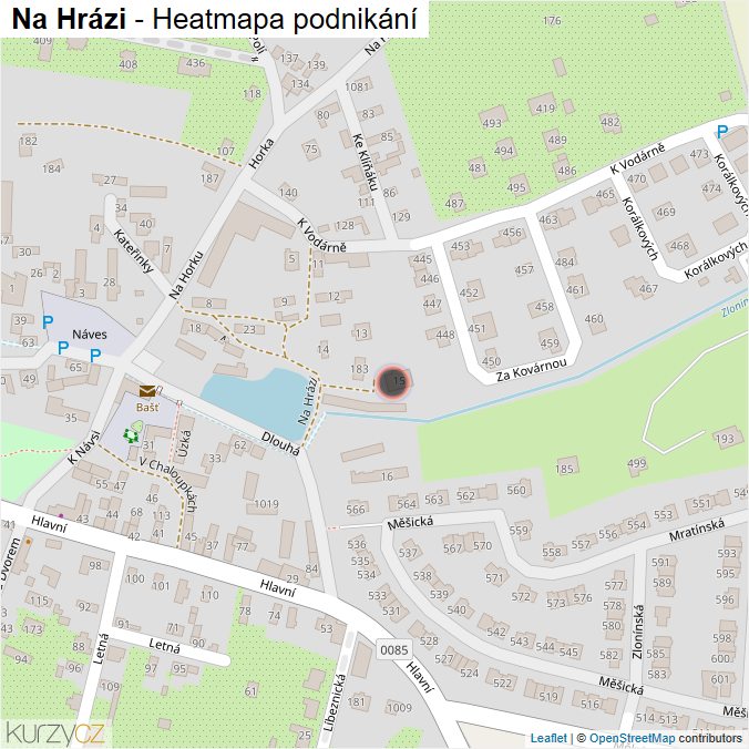Mapa Na Hrázi - Firmy v ulici.