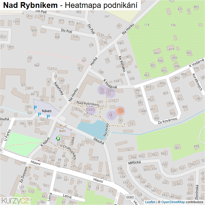 Mapa Nad Rybníkem - Firmy v ulici.