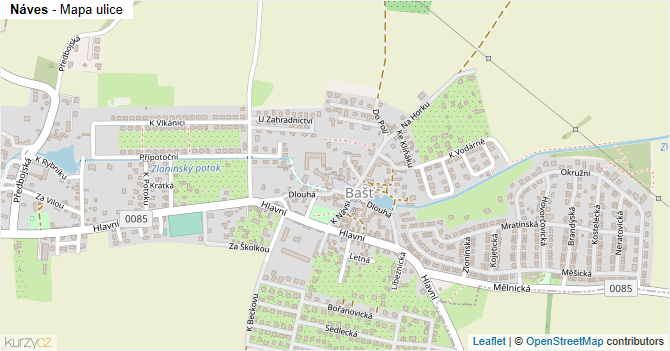 Náves - mapa ulice