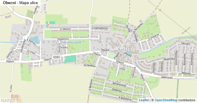 Obecní - mapa ulice