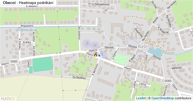 Obecní - mapa podnikání