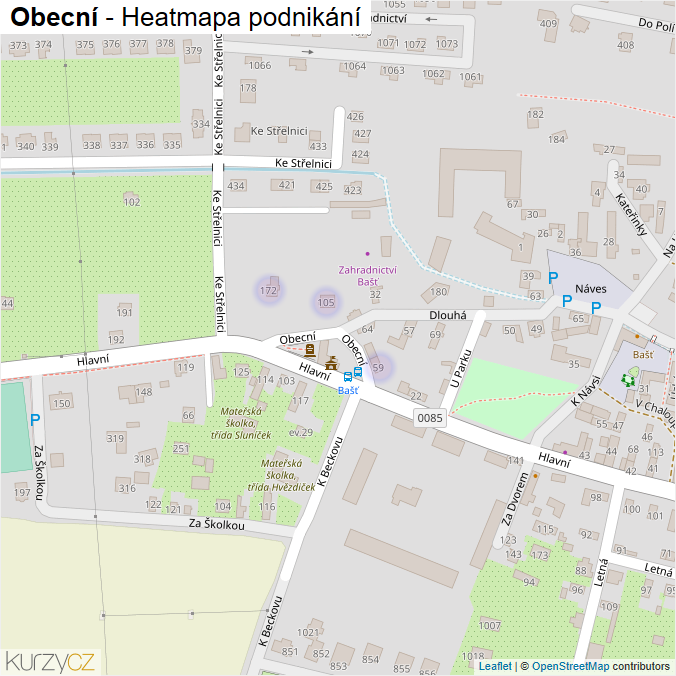 Mapa Obecní - Firmy v ulici.