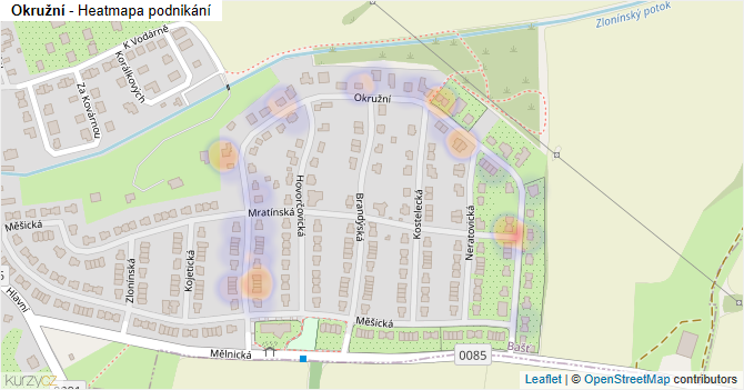 Okružní - mapa podnikání