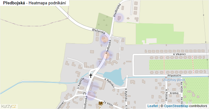 Předbojská - mapa podnikání