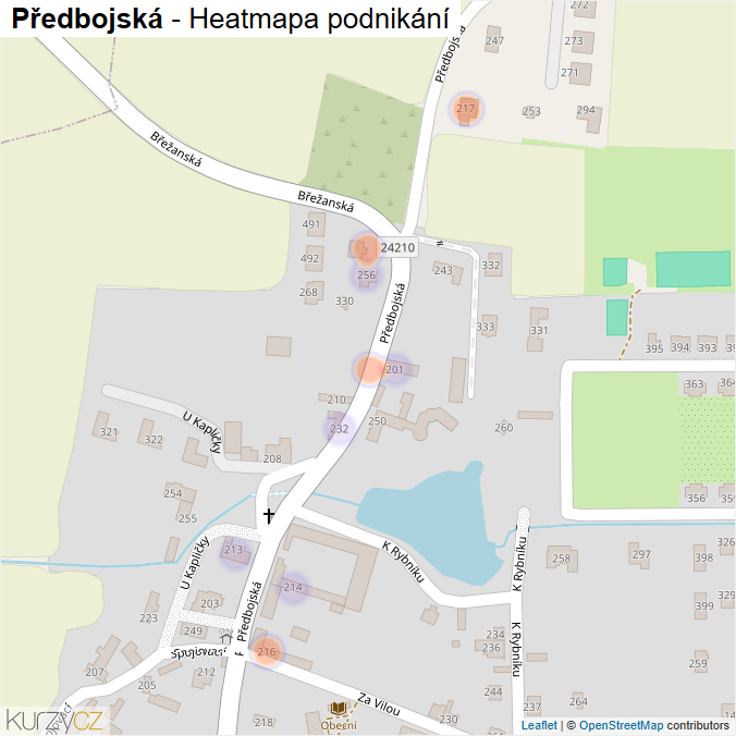 Mapa Předbojská - Firmy v ulici.