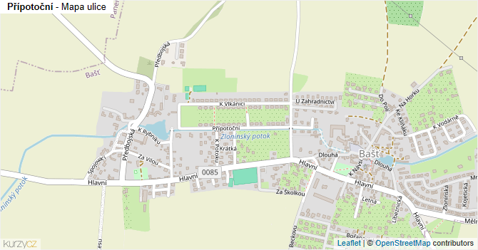 Přípotoční - mapa ulice