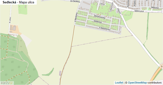 Sedlecká - mapa ulice