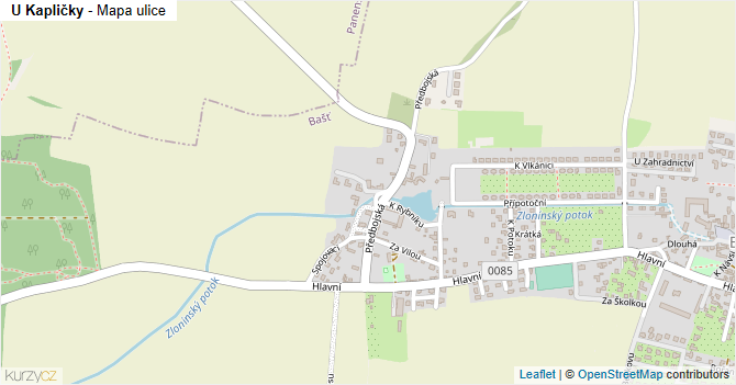 U Kapličky - mapa ulice