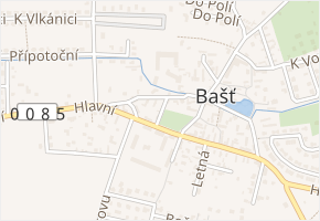 U Parku v obci Bašť - mapa ulice