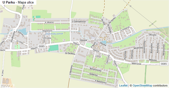 U Parku - mapa ulice