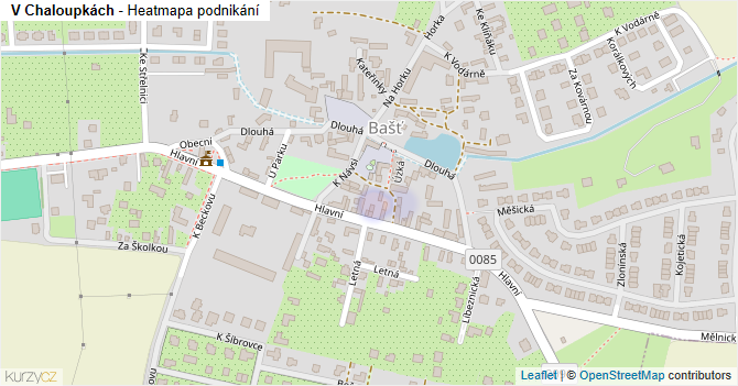 V Chaloupkách - mapa podnikání