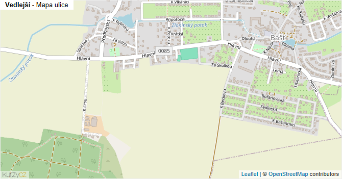 Vedlejší - mapa ulice