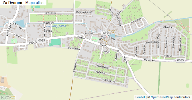 Za Dvorem - mapa ulice