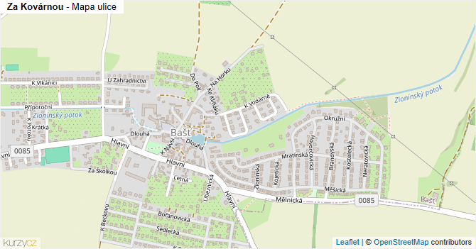 Za Kovárnou - mapa ulice