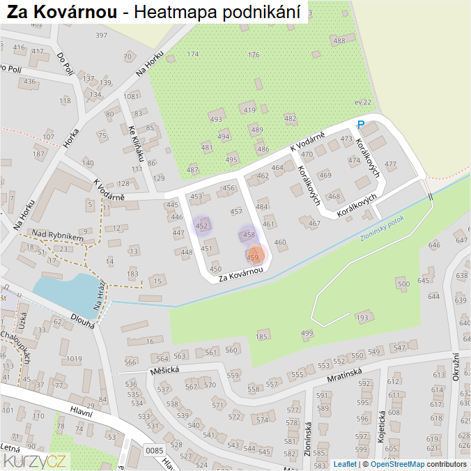 Mapa Za Kovárnou - Firmy v ulici.