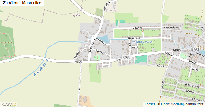 Za Vilou - mapa ulice