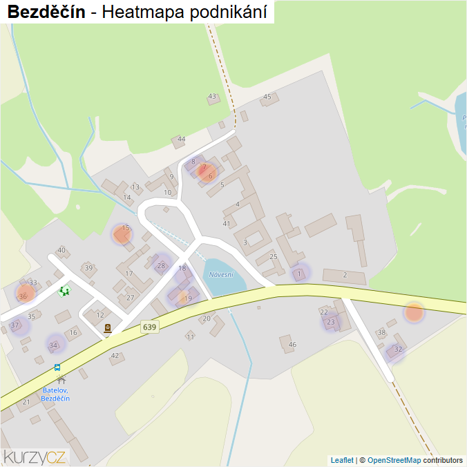 Mapa Bezděčín - Firmy v části obce.