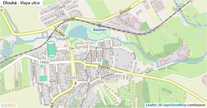 Dlouhá - mapa ulice