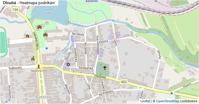 Dlouhá - mapa podnikání