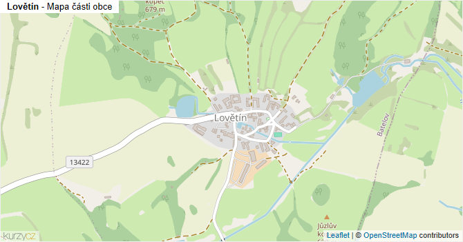 Lovětín - mapa části obce