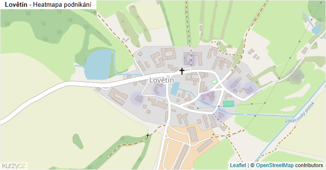 Lovětín - mapa podnikání