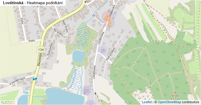 Lovětínská - mapa podnikání