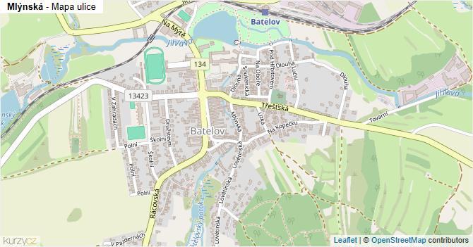 Mlýnská - mapa ulice
