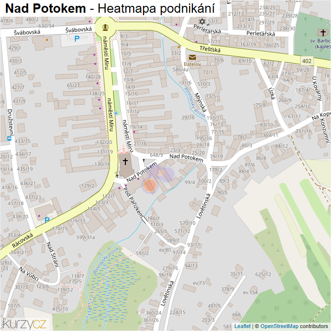 Mapa Nad Potokem - Firmy v ulici.