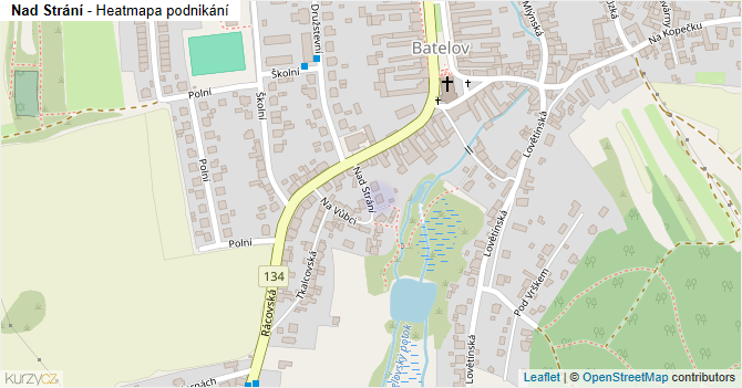 Nad Strání - mapa podnikání