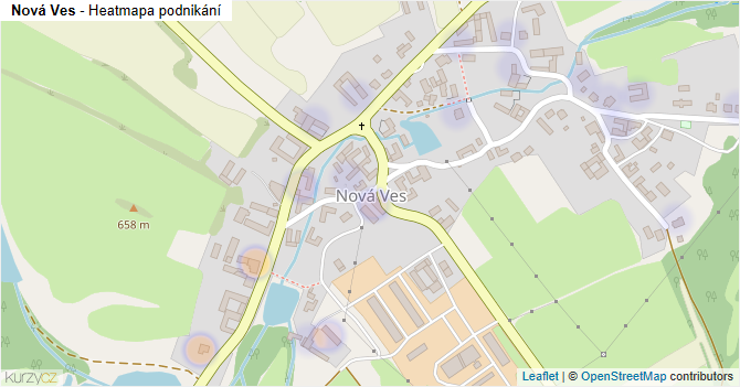 Nová Ves - mapa podnikání