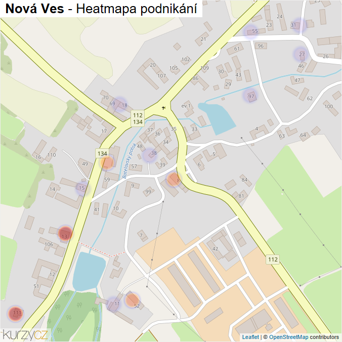 Mapa Nová Ves - Firmy v části obce.