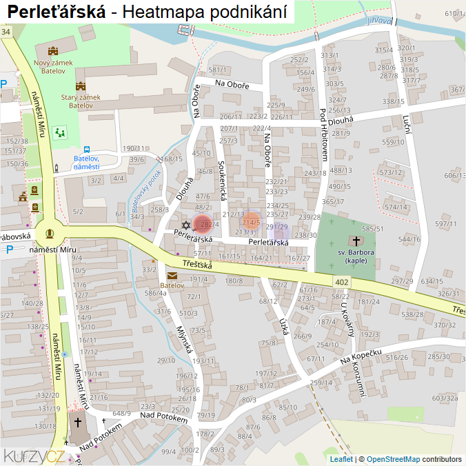 Mapa Perleťářská - Firmy v ulici.