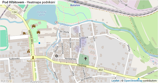 Pod Hřbitovem - mapa podnikání
