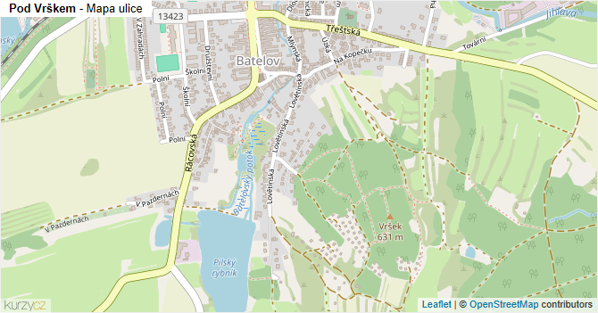 Pod Vrškem - mapa ulice