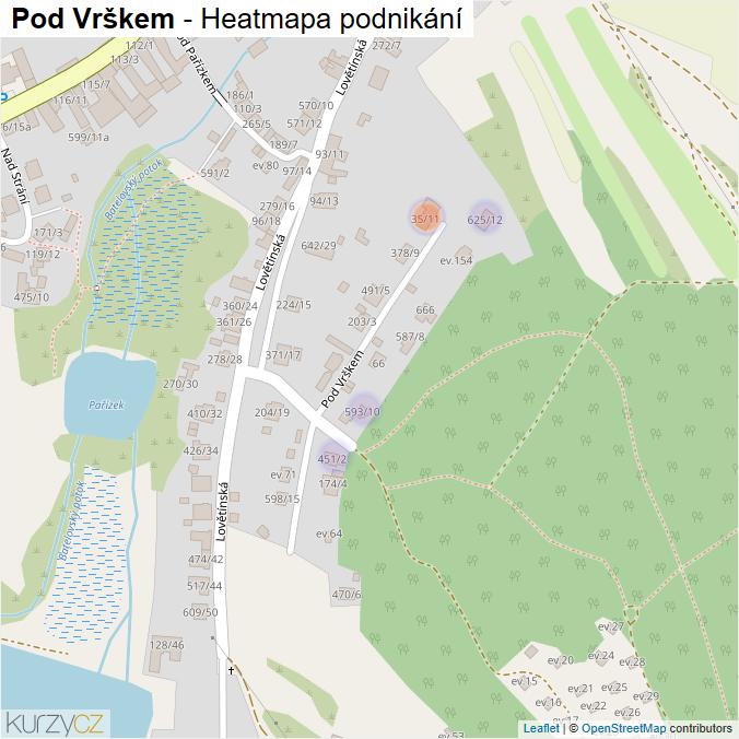 Mapa Pod Vrškem - Firmy v ulici.