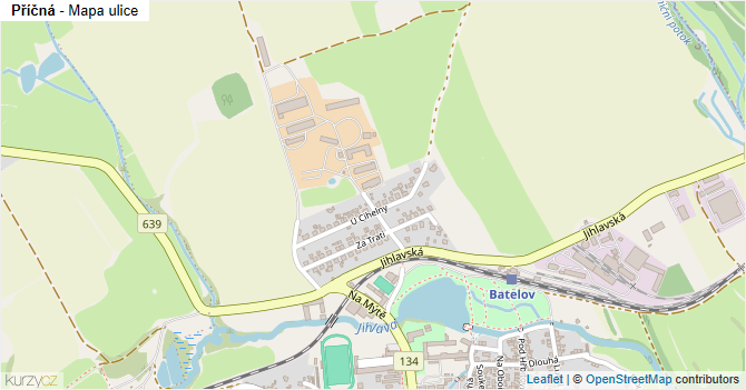 Příčná - mapa ulice
